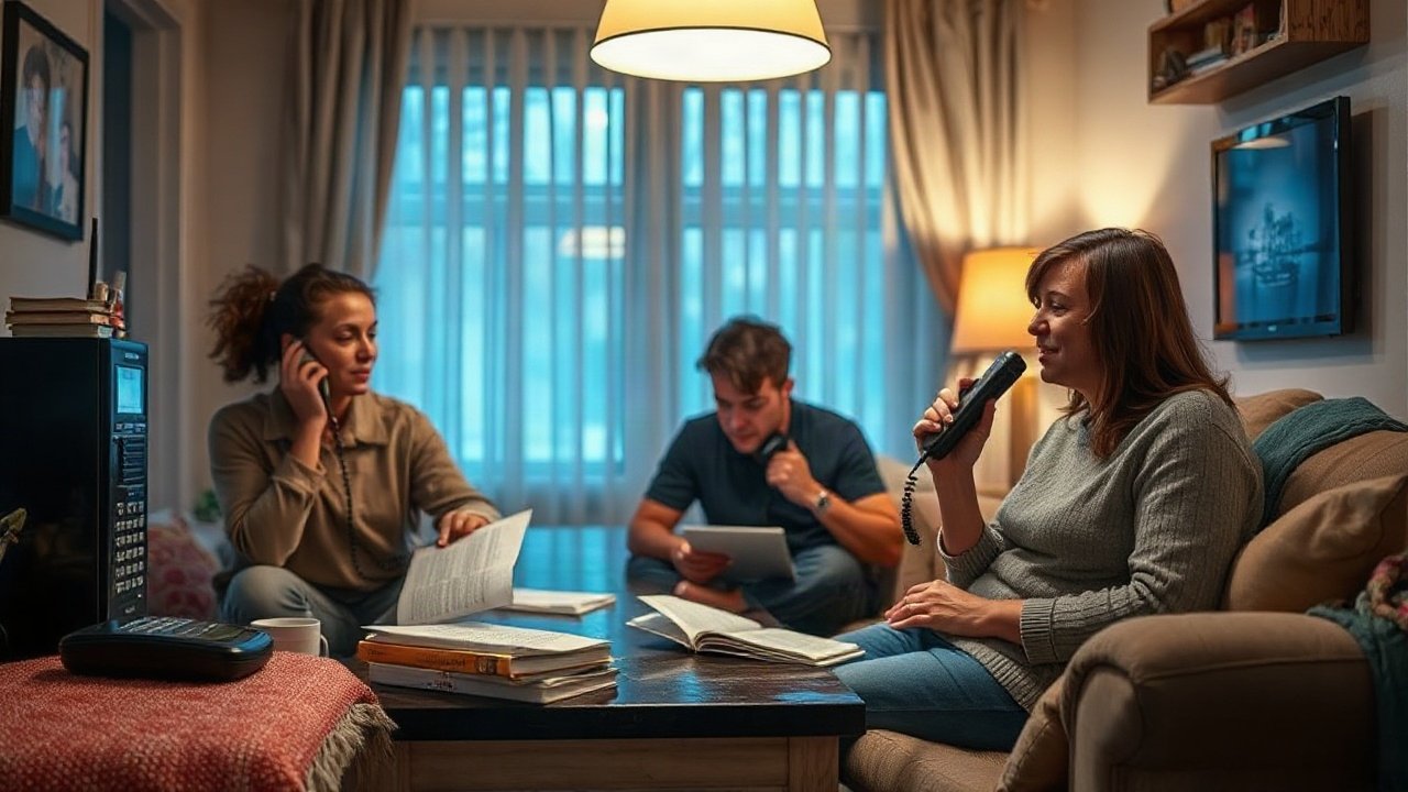 A family emergency communication plan shown in a practical real-world context