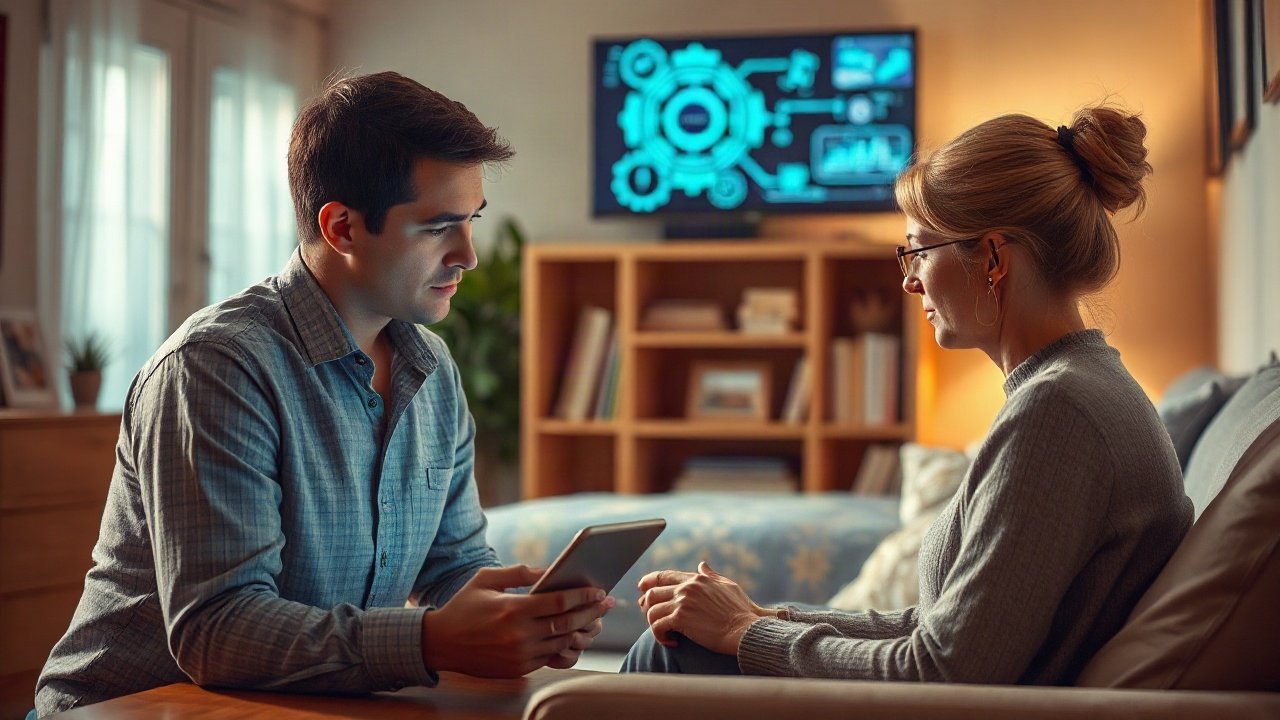 Family member receiving an urgent AI-cloned voice call while using an independent verification checklist