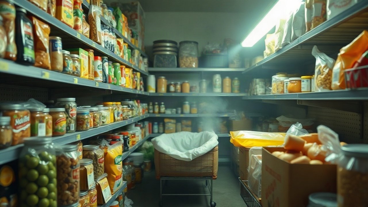Practical emergency pantry with rotating shelf-stable foods used in normal meals