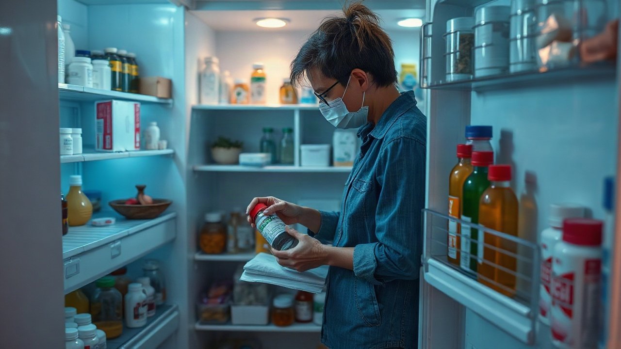 Refrigerated medicine during a power cut shown in a practical real-world preparedness context