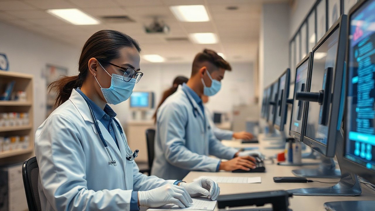 Hospital Pharmacists using AI-assisted tools while handling real-world work