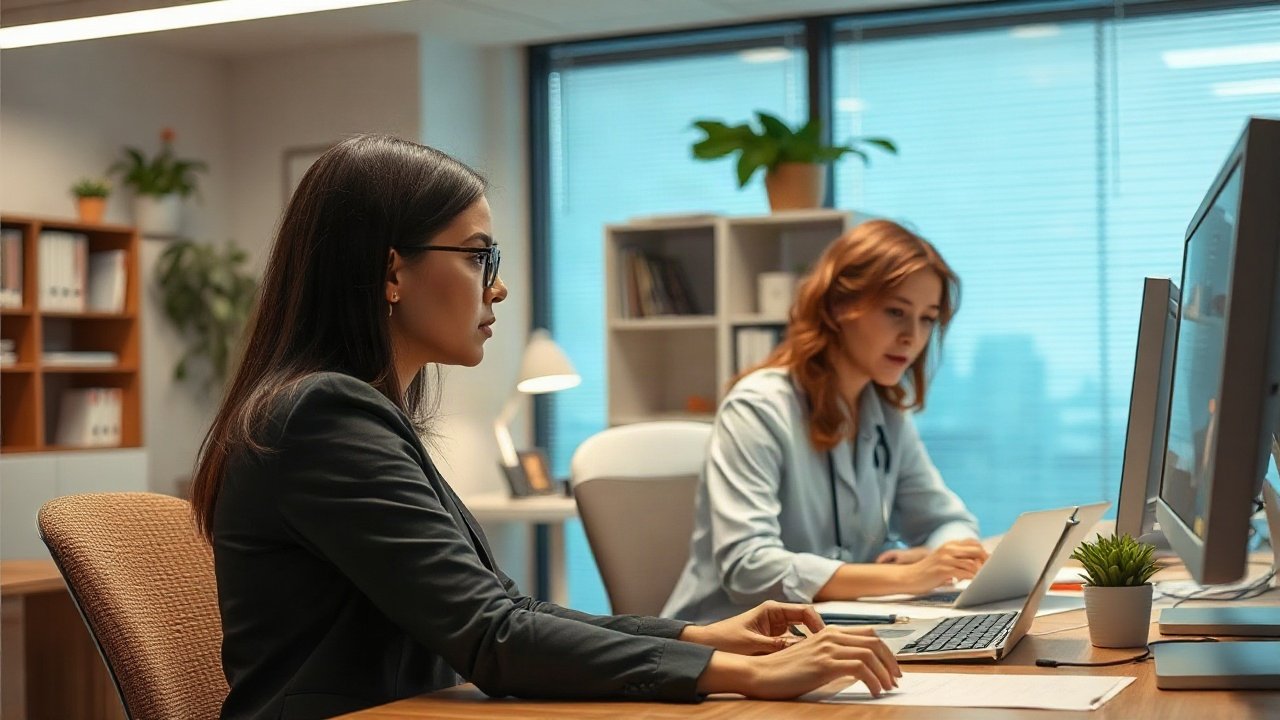 Medical Secretaries using AI-assisted tools while handling role-specific work