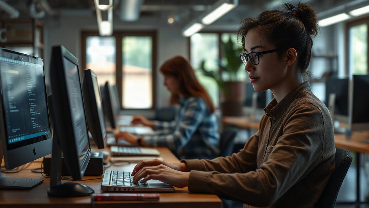 Novelist revising a manuscript beside AI-assisted story notes and character research