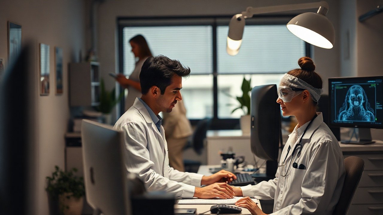 Orthodontists using AI-assisted tools while handling role-specific work