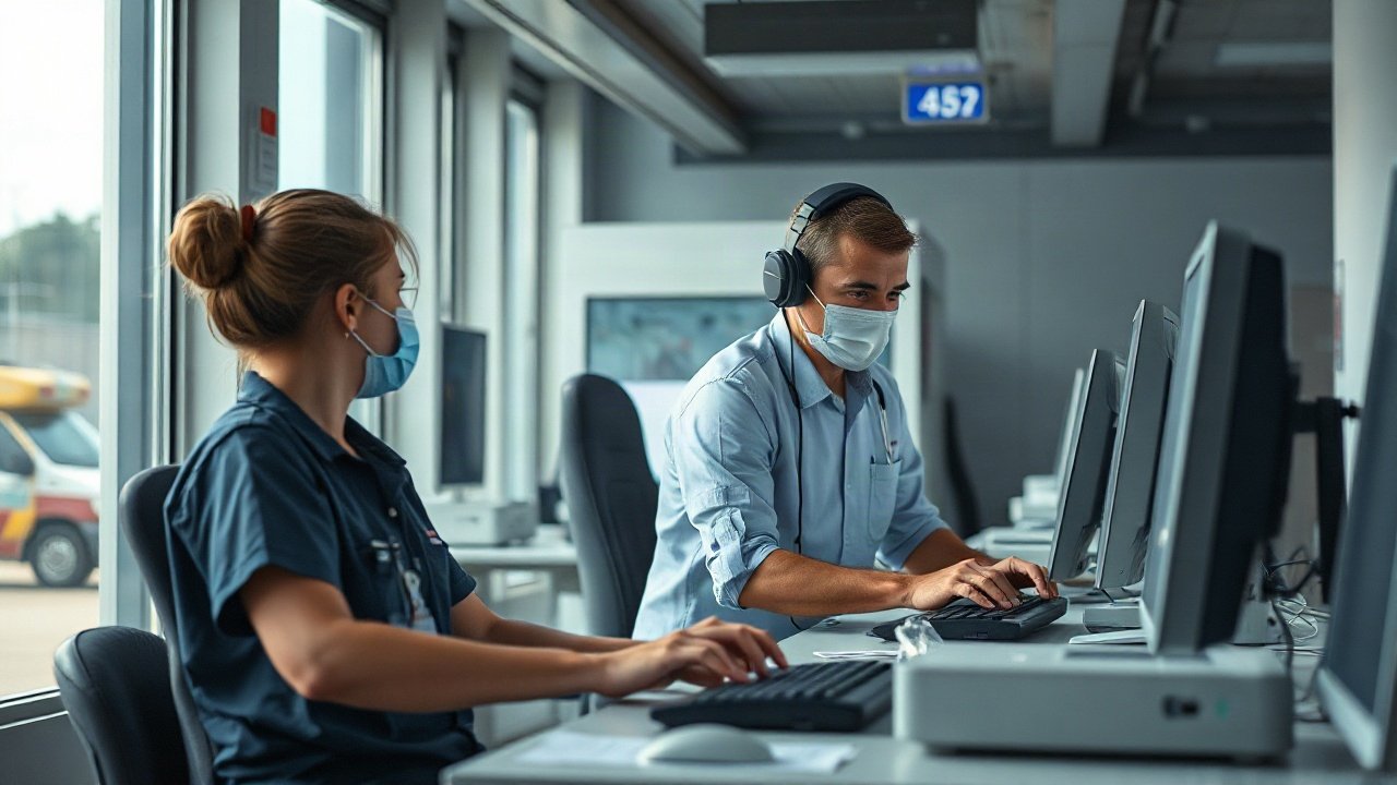 Paramedics using AI-assisted tools while handling role-specific work