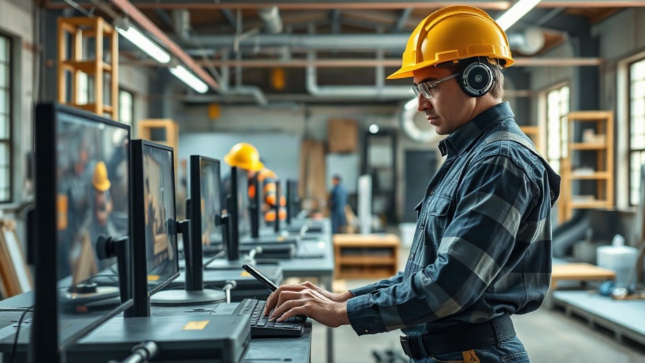 Roofers using AI-assisted tools while handling role-specific work