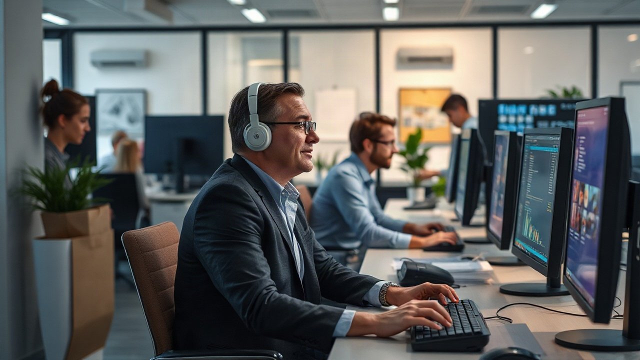 White-collar professionals across finance, legal, technology and administration using AI assistants