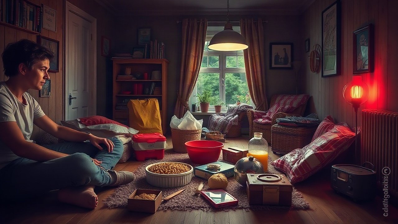 UK household emergency plan with water, food, lighting, medicines and contact information