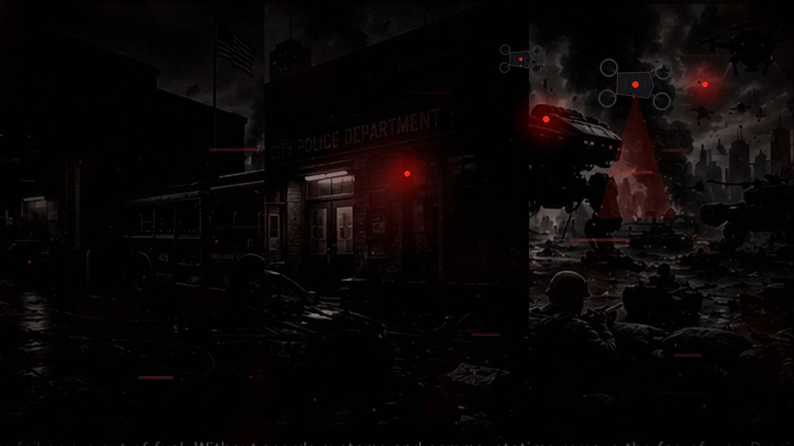 Emergency services and public authority systems failing together during a fictional digital government collapse